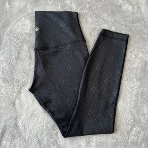 Lululemon Align 28” Legging - Black Logo Embossed